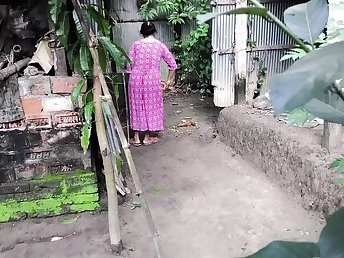 See me hug my Indian aunty while she cleans the yard and then get my donk fucked rock hard