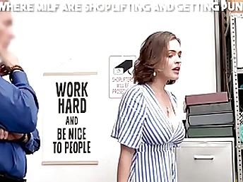 After getting caught shoplifting this teenie has a fuckfest