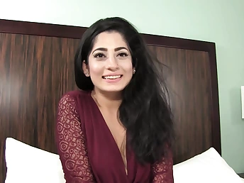 Nadia Ali nails and plumbs a fortunate stud's ample penis while demonstrating off her puny bosoms
