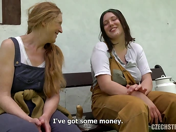 Ginger Mi & Aleya Sun assume trust to with respect to the ass in public comparable to wild Czech MILFs