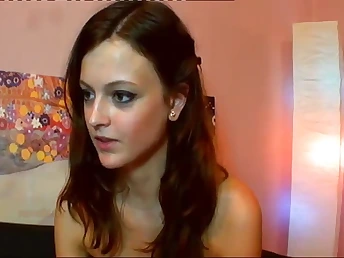 Crazy babe uses red dildo to make her spunk