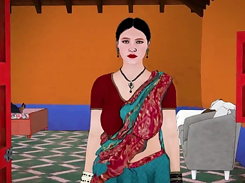 A cute bhabhi was fucked by the brush step-brother-in-law in 3D anime style