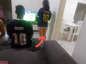 Kasallpimentas & Bruninhobombom take on a BIG BLACK COCK in crazy multiracial three-way intercourse