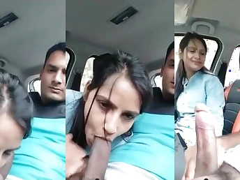 Ill-behaved Desi Skirt gets her pussy and ass reamed in van