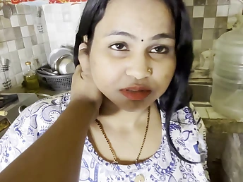 Indian housewife's stunning tits realize smashed in a hot kitchenette sex party!
