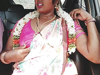 Super hot Silk and her Indian hang out with share a in high dudgeon car talk